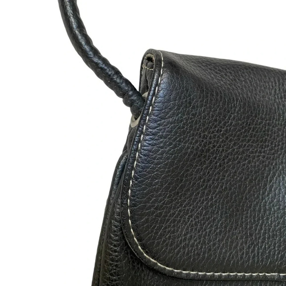 Everyday Black Pebbled Leather Crossbody Bag Small Purse Shoulder Handbag - Picture 4 of 11